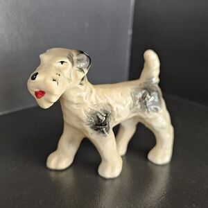 Ceramic Dog Figurine in Black and White